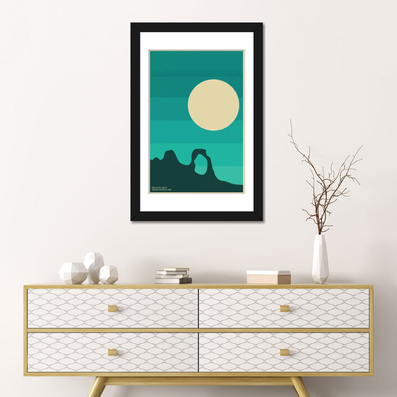 " Arches " by Jazzberry Blue, Black Framed Fine Art Paper, White, 24" H x 16" W x 1" D