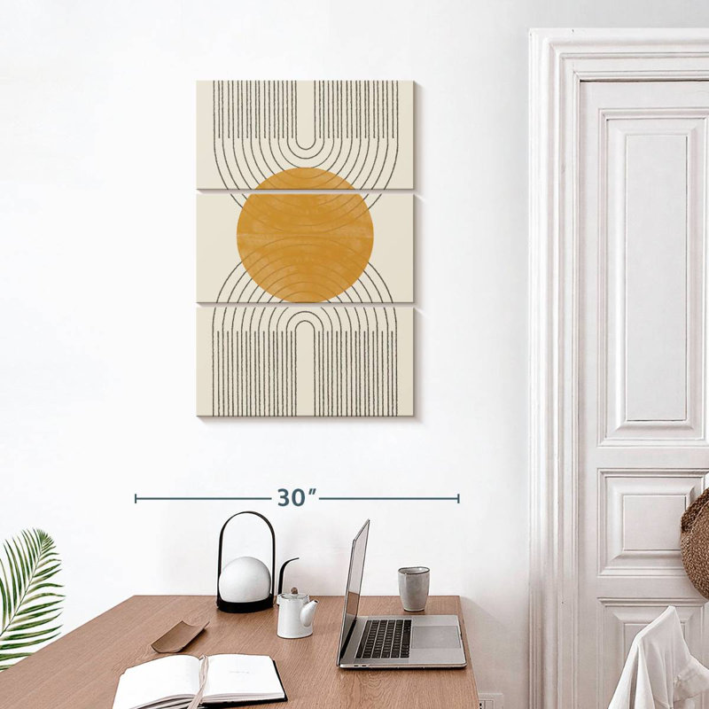 Avery Minimal Line Arch Gold Sun, H 32 po x l 20 po