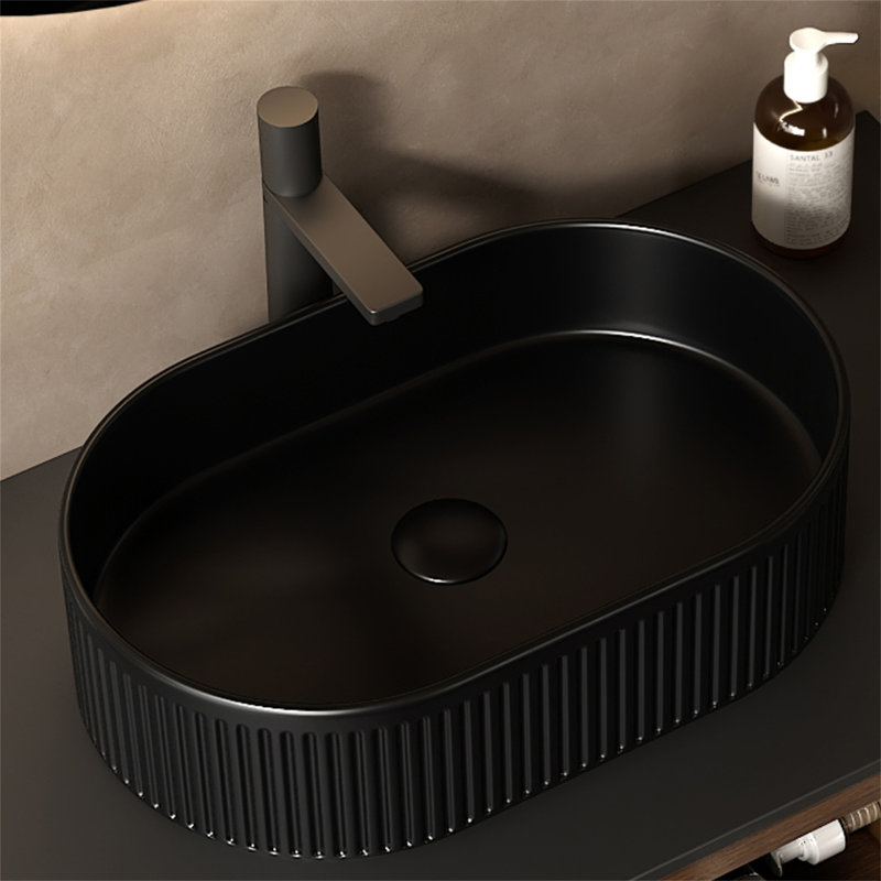 Lavabo de salle de bain 20 po, Noir