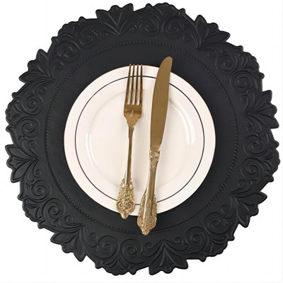 Ensemble de 6 napperons ronds en similicuir de 15 pouces imperméables, résistants à la chaleur, résistants à la chaleur et à la chaleur pour la table de salle à manger
