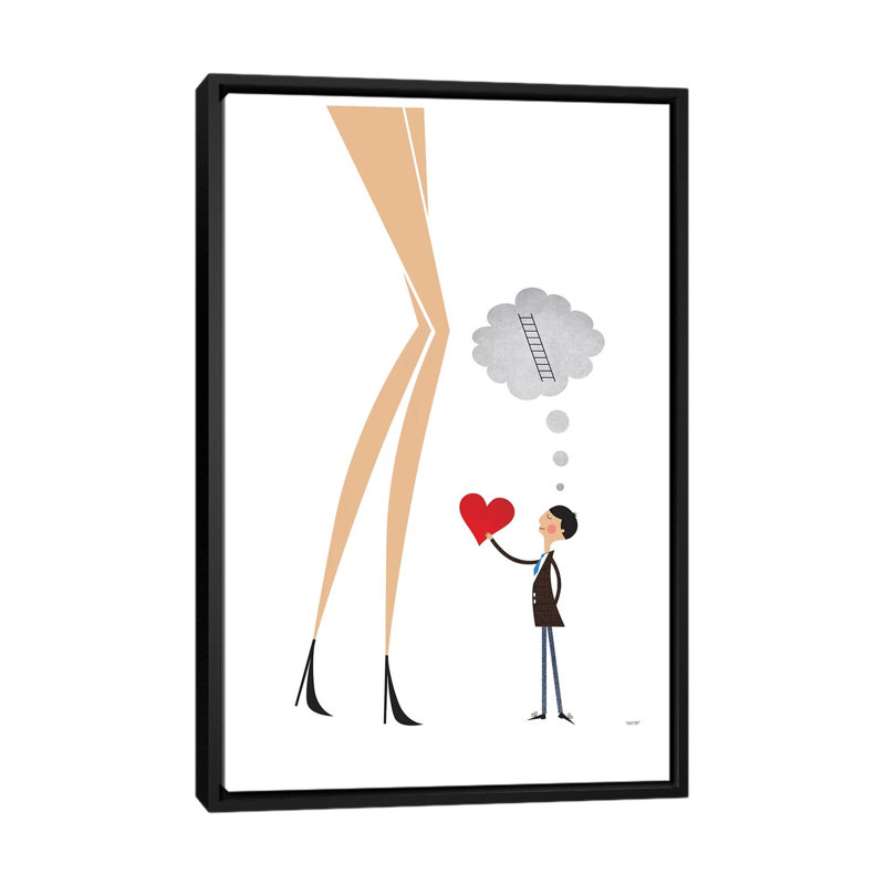 « unrequited love », impression sur toile, H 26 po x l 18 po x P 1,5 po, Toile avec cadre noir, Pas de tapis
