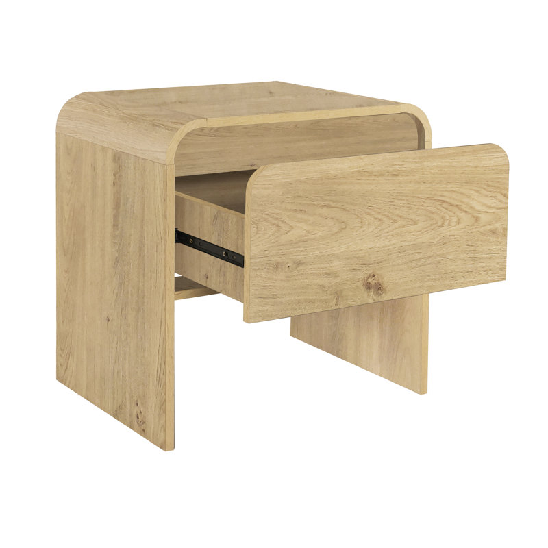 Table de bout en bois Donovan, Beige, H 21,6 po x l 21,6 po x P 15,7 po