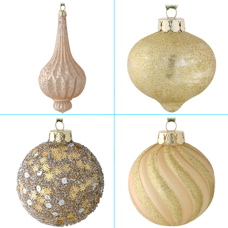 20-Piece Christmas Tree Ornament Set, Yuletide Glam Collection