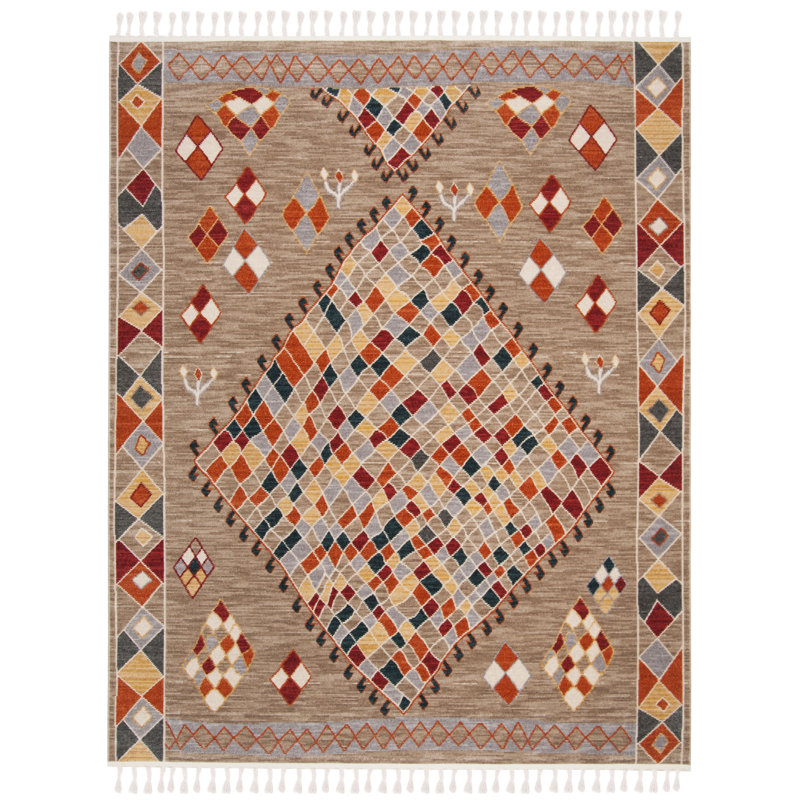 Tapis intérieur / extérieur à motif sud-ouest Alnwick, Rectangle 8 pi x 10 pi