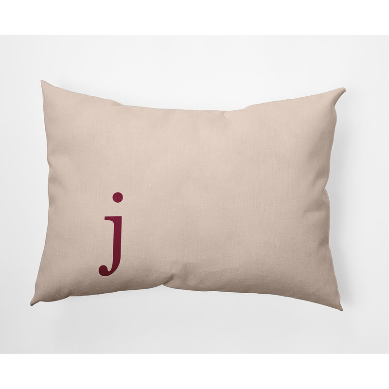 Coussin décoratif intérieur / extérieur Modern Monogram, Beige / rose