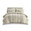 Édredon pour lit double / grand taupe 3 pièces - 100% coton, décoration rayée, rembourrage, garniture, chaud visible, leurre lavable à la machine