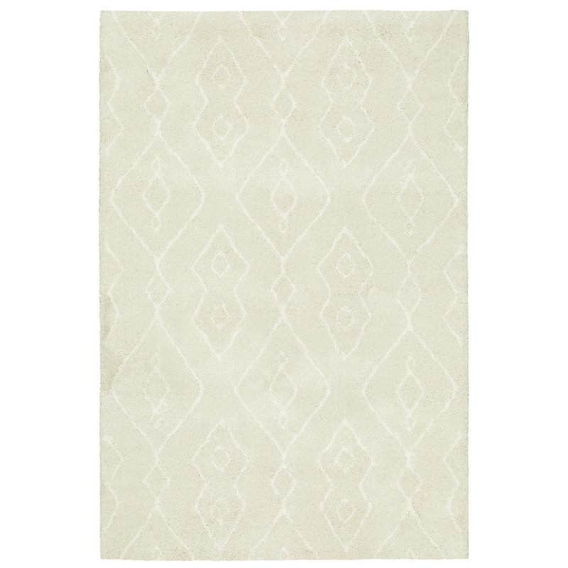 Tapis beige à poils longs Gloretta Diamond Shadows, Rectangle 5 pi 3 po x 7 pi 3 po
