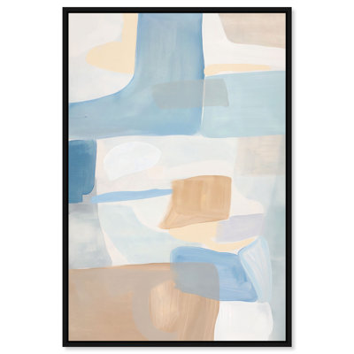 Perimeter Blue (III) Canvas Abstract Print by Oliver Gal, Black Frame, 10 x 15
