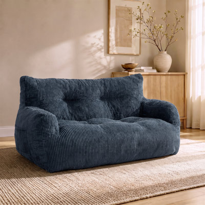 Fauteuil à billes Colman, canapé paresseux en velours côtelé, causeuse
