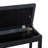Black Duet Piano Bench With Faux Leather Padding And Wooden Structure Keyboard Cushion Solid Frame For Duets