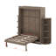 Grand lit escamotable rotatif avec armoire murale cachée, tablettes latérales à 3 niveaux, bureau convertible et supports de rangement supplémentaires-796416821