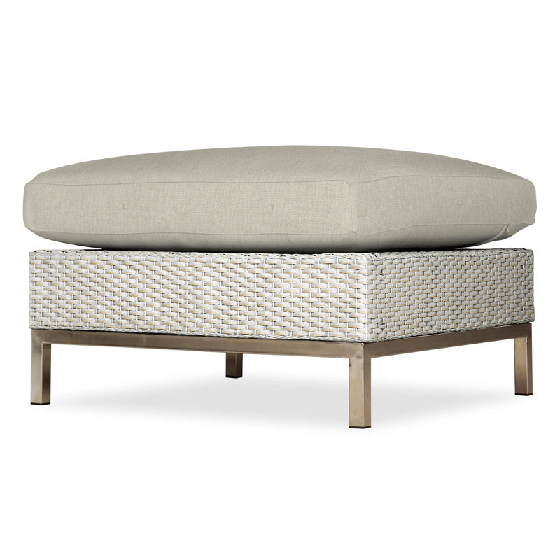 Elements Outdoor Ottoman, Cottage Pepper, Antique White