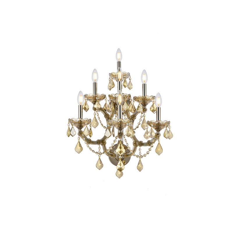 Cristal taillé royal transparent Maria Theresa Mishayla, H 27 po x l 12 po x P 12 po, Teck doré, 7