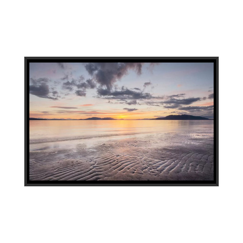«Samish Bay Sunset II», impression sur toile, H 18 po x l 26 po x P 1,5 po, Toile avec cadre noir, Pas de tapis