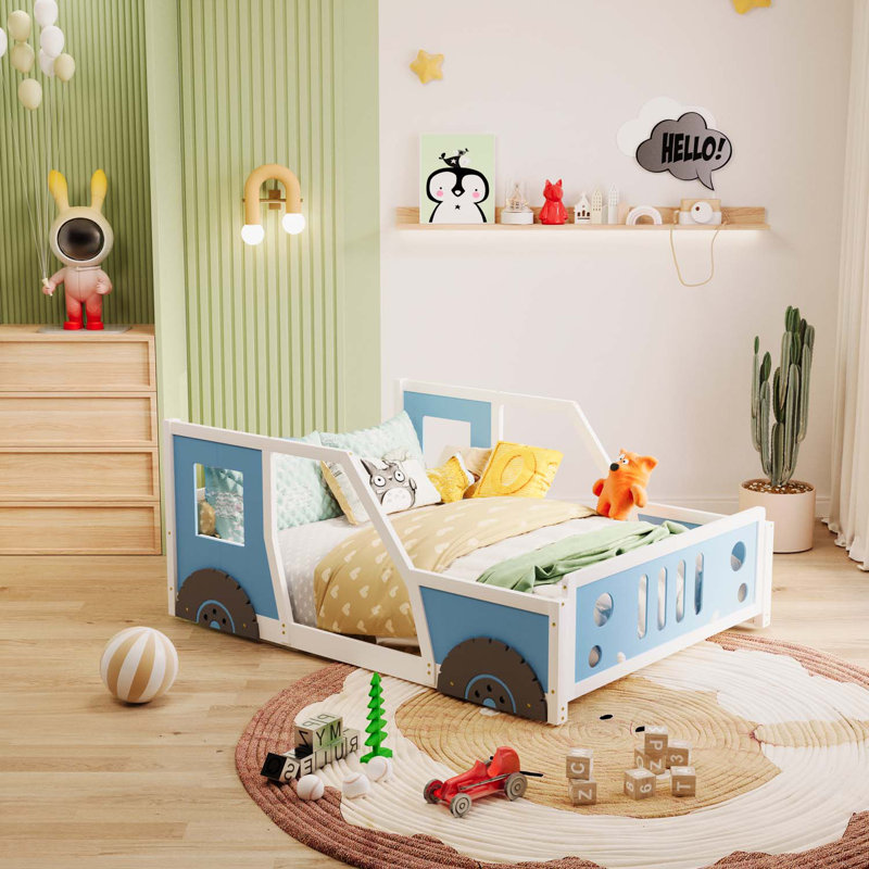 Harbot Platform Bed, Blue