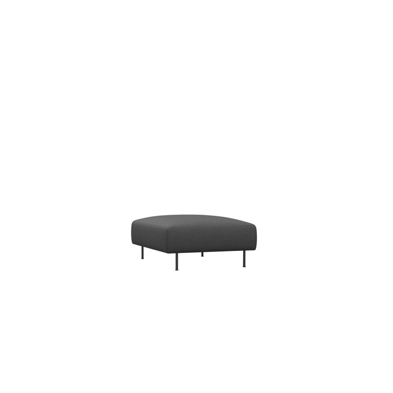 Collar Ottoman, Dark Gray Polyester