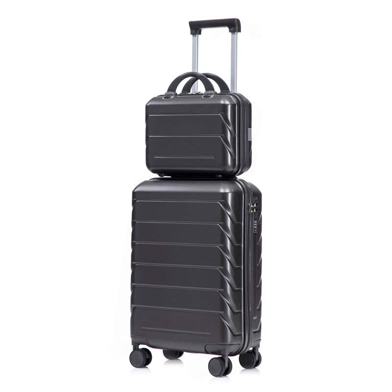 14"/20" 2 Pcs/Set In ABS Spinner Wheel Luggage, With Combination Lock,14" Cosmetic Case