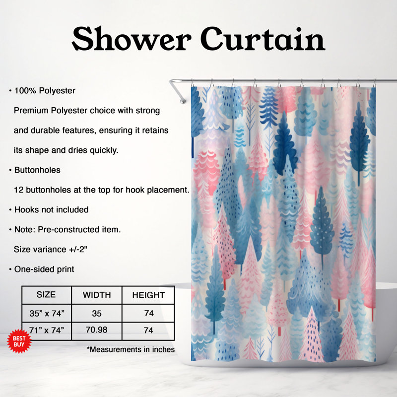 Rideau de douche Pink Fauna - Premium, H 74 po x l 71 po