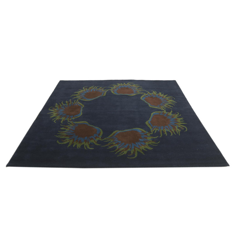 Tapis carré bleu marine Myrick