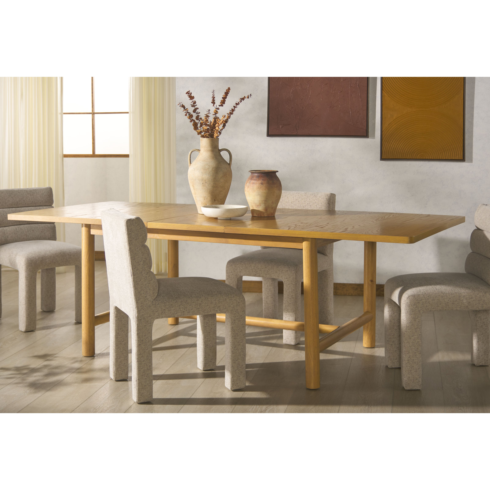 Kaplan 76" Extendable Dining Table, Natural