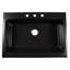 Évier de cuisine Parker 34 po en céramique réfractaire noire mate Quick-Fit® à encastrer, style ferme, à tablier frontal et à cuve avec 3 trous pour robinetterie-132400881-132400882-132400884