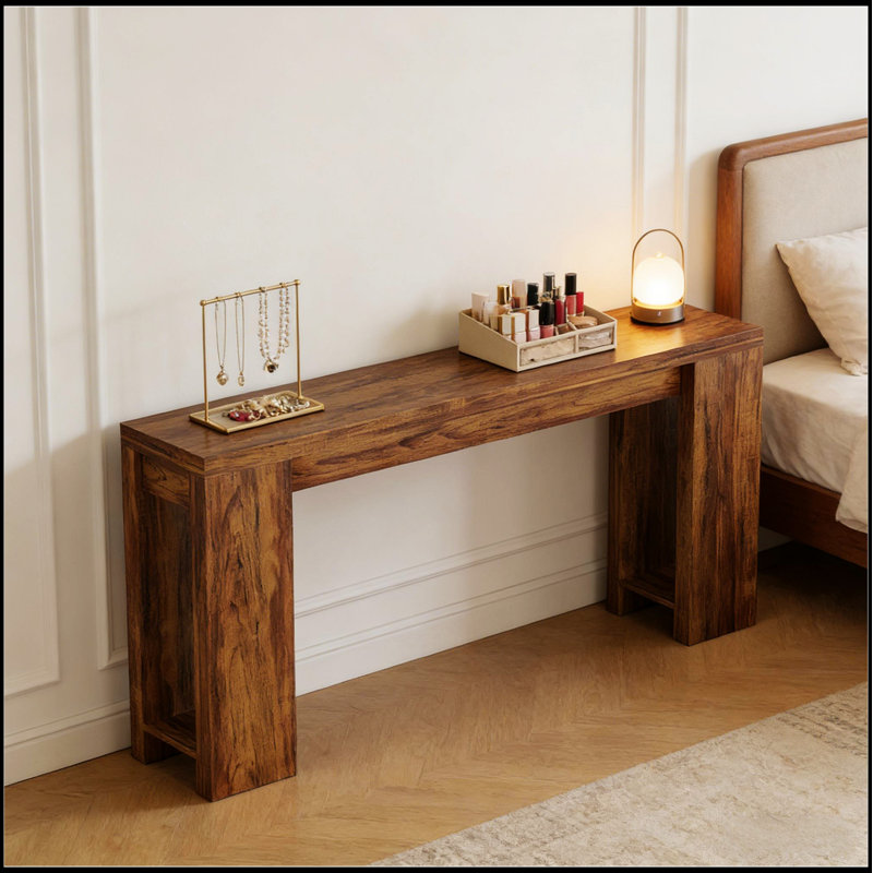Sleek And Spacious Entryway Console Table, Perfect For Modern Decor And Efficient Space Utilization