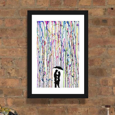 « précipice », impression, Papier encadré noir, H 32 po x l 24 po x P 1 po