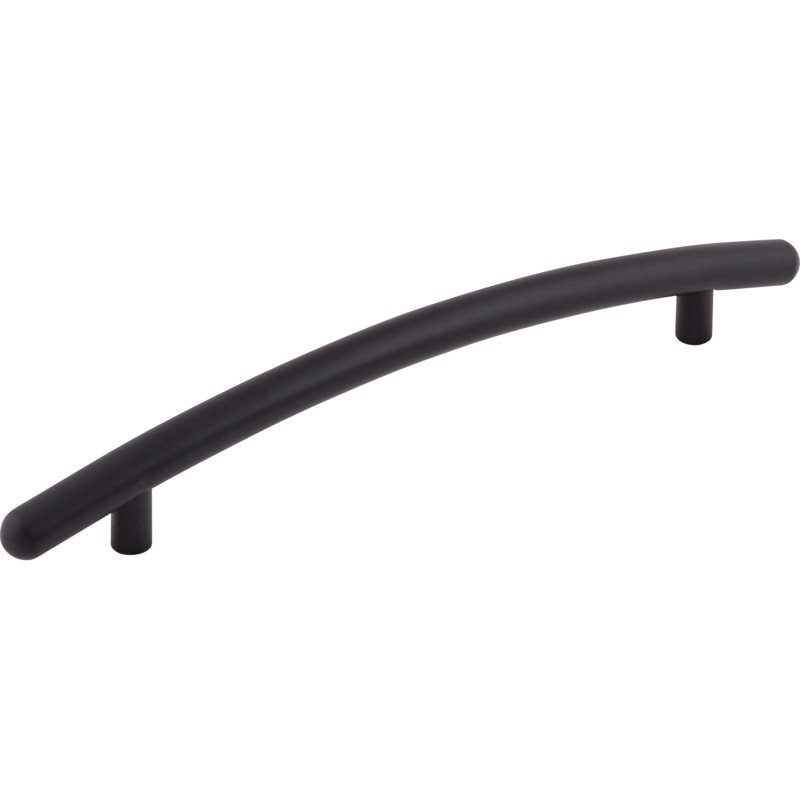 Curved Bar pull, Flat Black, 12" Center to Center