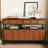Brown+Black Solid Wood Sideboard