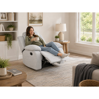 38.5 inch Modern Fabric Reclining Chair, Single Reclining Sofa Chair With Comfortable Armrest And Backrest