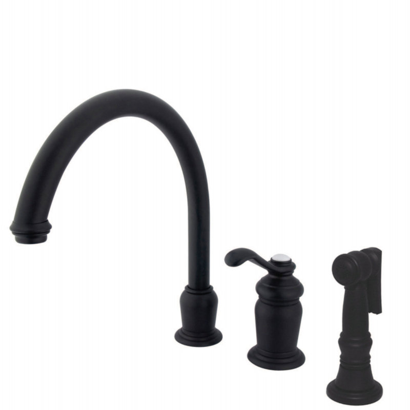 Kingston Brass Templeton Single-Handle Widespread Kitchen Faucet, With Spray, Oil Rubbed Bronze