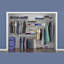 Adjustable ShelfTrack 6 Shelf Wardrobe System and Clothes Rail Storage 3m Wide White Wire Heavy Duty Organiser Kit