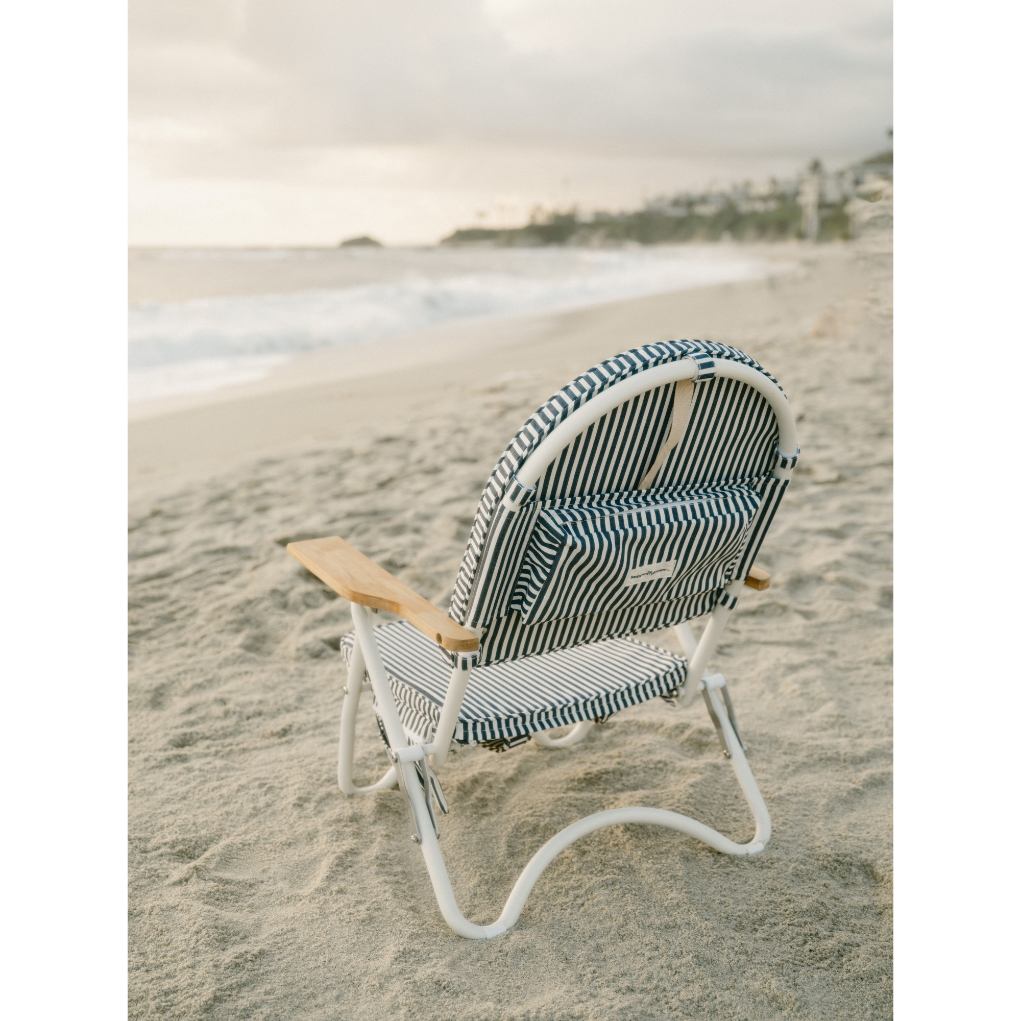 Pam Reclining Beach Chair with Cushion, Navy