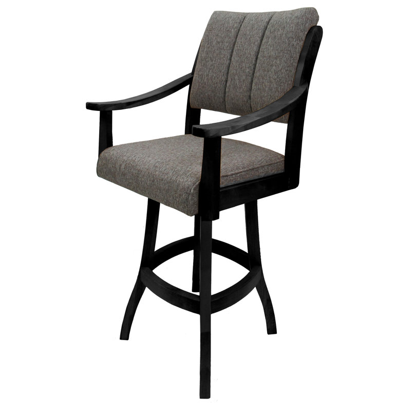 Miriam Swivel Wood Bar Stool, Counter Stool (26" Seat Height), Black