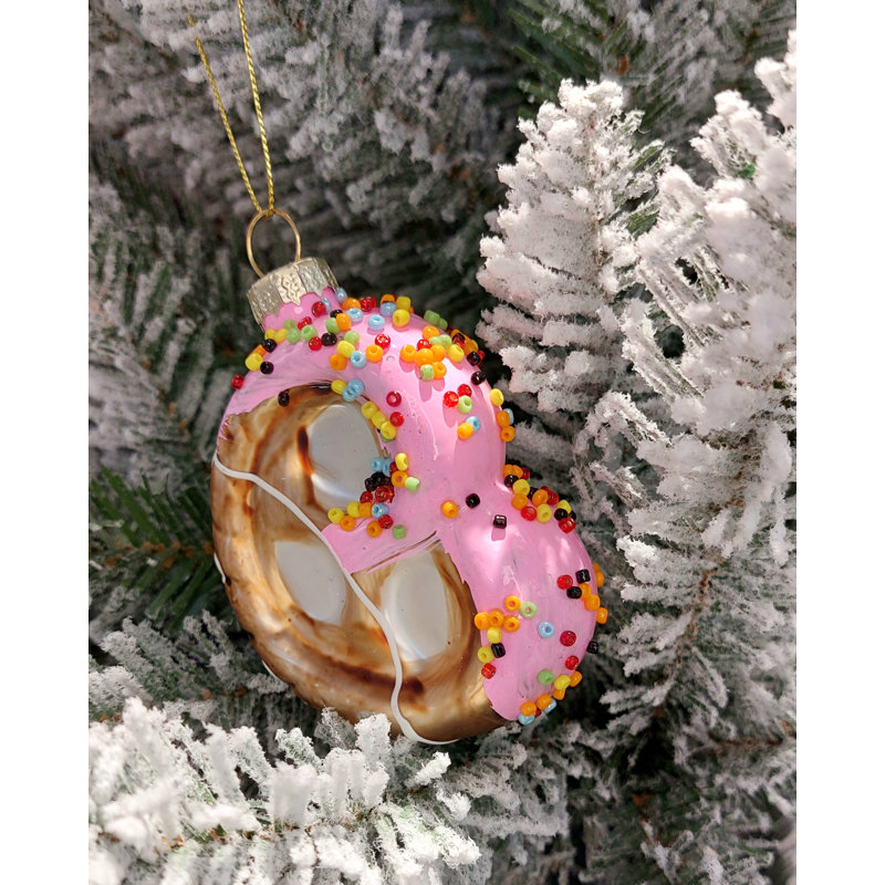 Ornement en verre de Noël - bretzel par Wizardi F07M3-30 HB-Sy25071