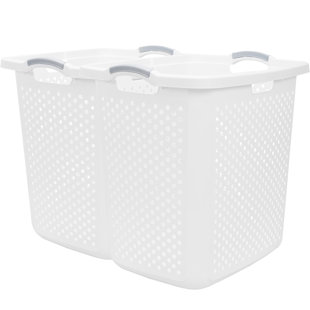 Plastic Laundry Hamper with Handles (Set of 2)