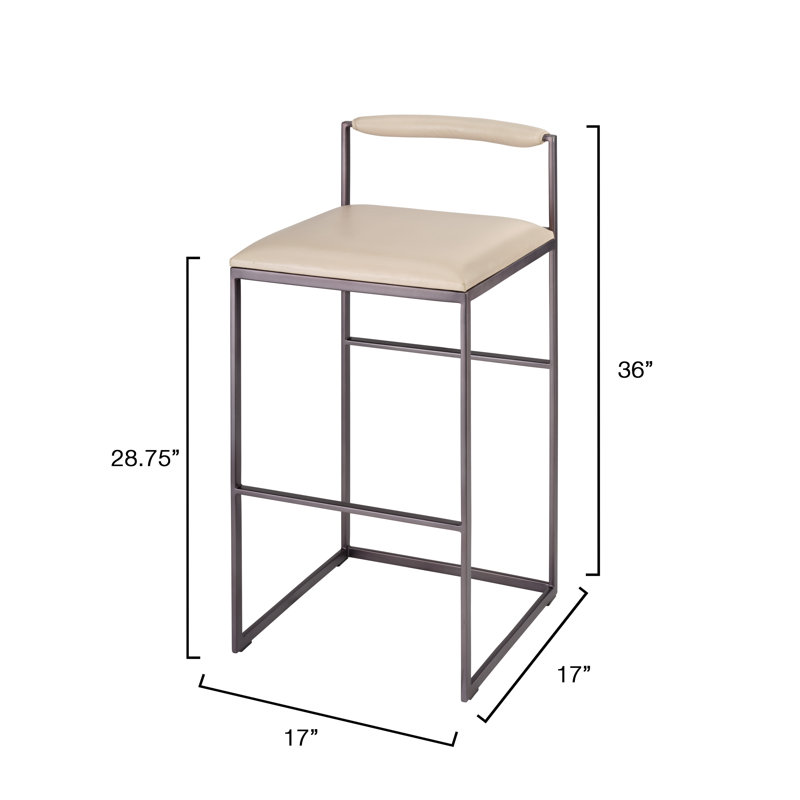 Bradbury Leather Bar Stool, Cream, Cream