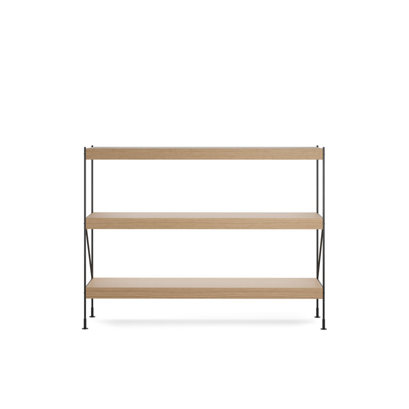 Zet Etagere Bookcase, Natural Oak, (3 Shelves) 44.9" H x 60.2" W x 15.7" D