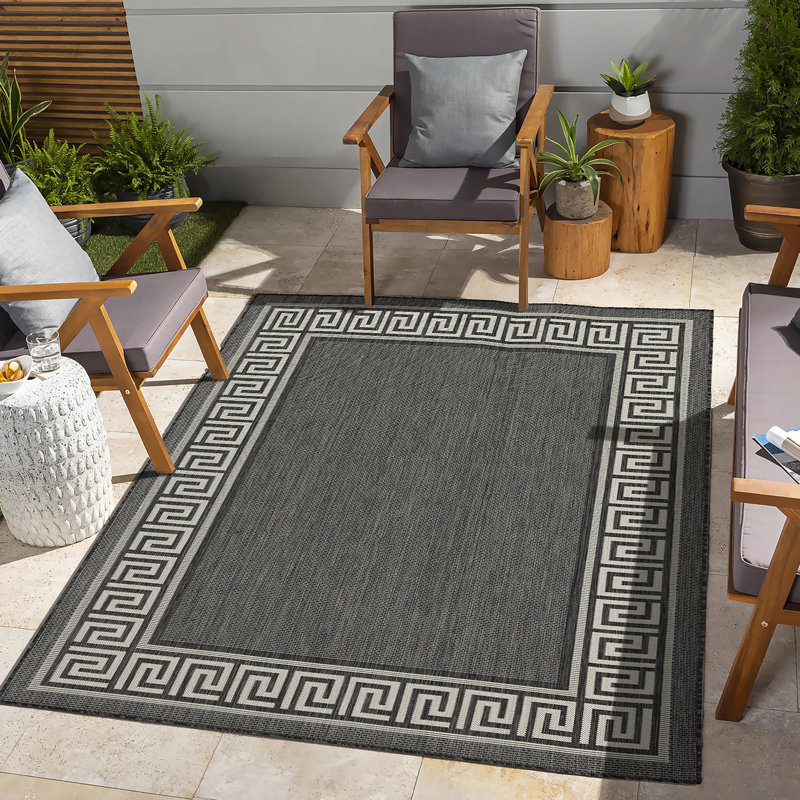 Tapis intérieur / extérieur anthracite Sunshine, Rectangle 5 pi 3 po x 7 pi 3 po