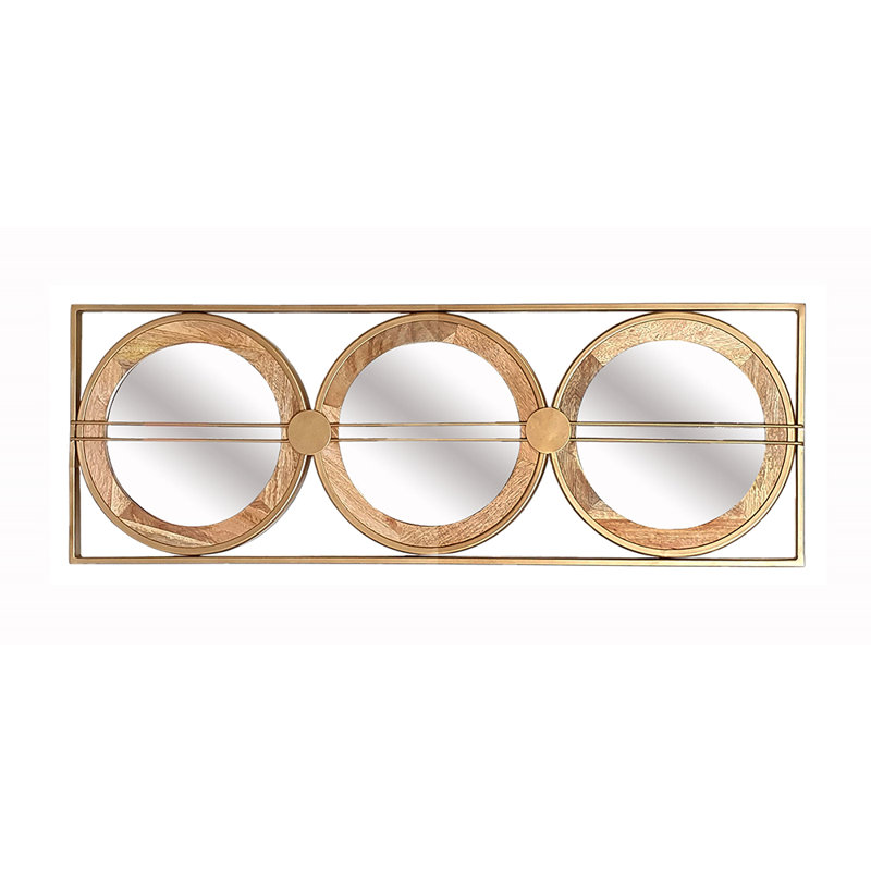 3 Mirror Piece Wall Mirror In Rectangular Frame