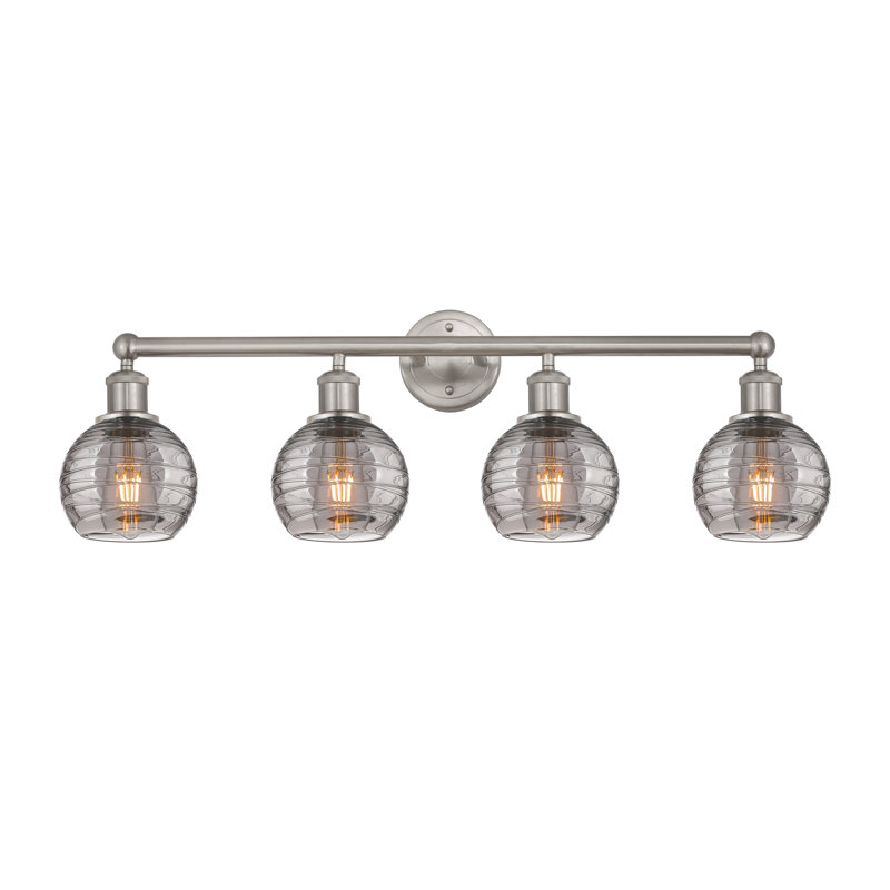 Éclairage pour meuble-lavabo à 4 lumières à intensité variable Allare, Nickel satiné brossé