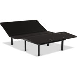 Adjustable Bed Frame Base - Foldable, Zero Clearance Foundation | Head & Foot Articulation, Bluetooth Remote with Programmable Memory & Flashlight, Black, 
