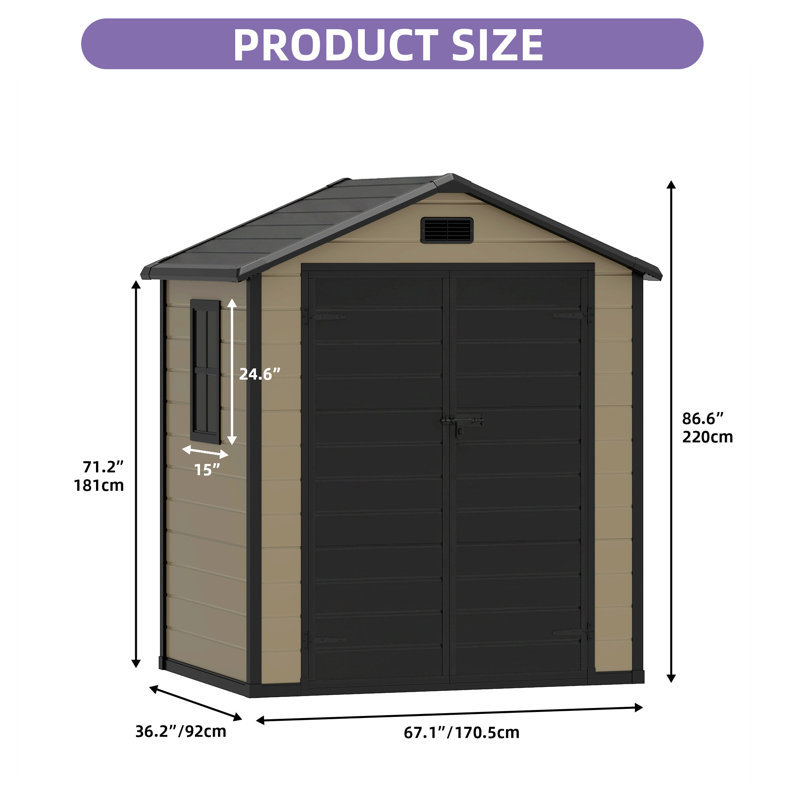 Balconera Resilient 6.2FT X 3.4FT Outdoor Shed