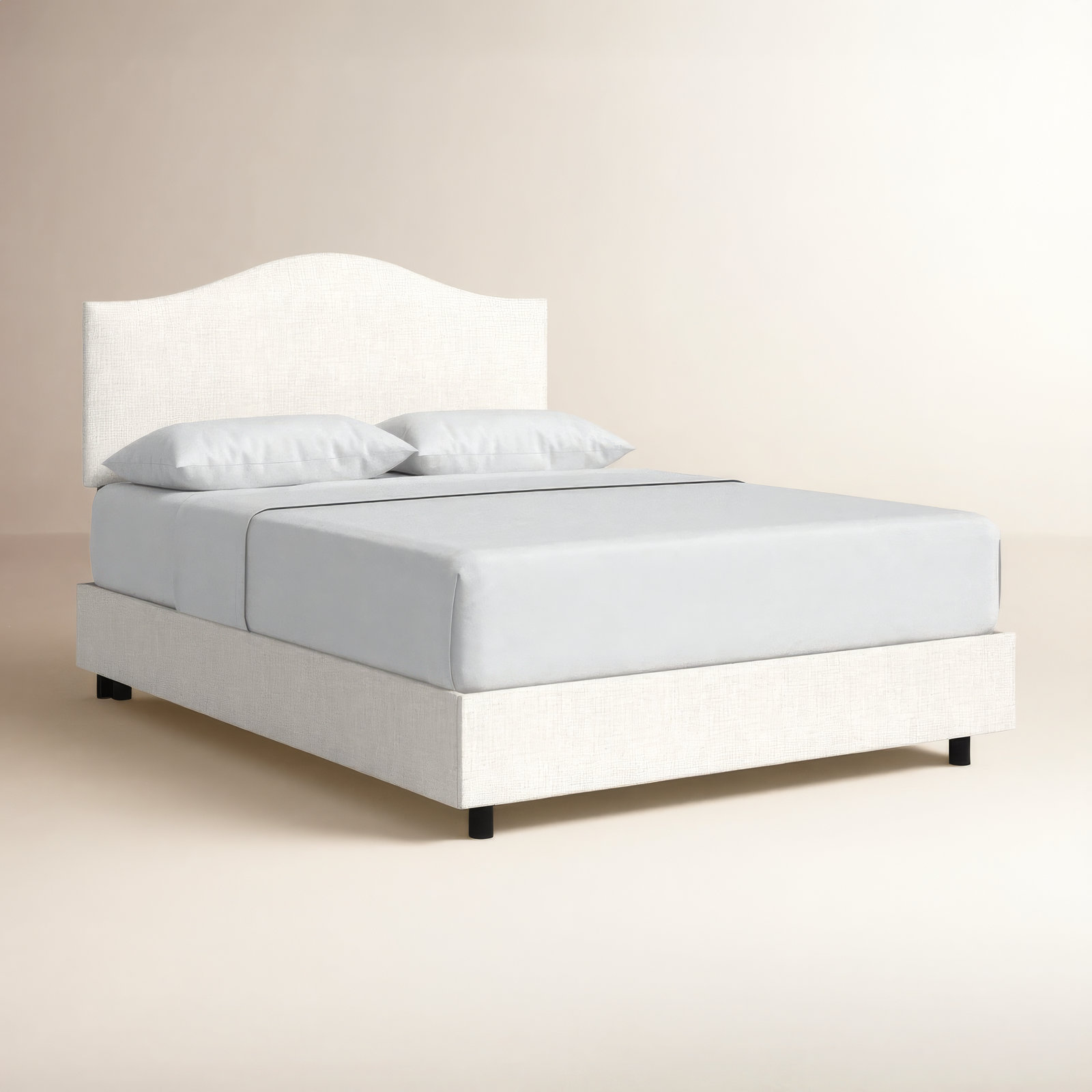 Morris Upholstered Standard Bed, Full, Classic Talc Linen