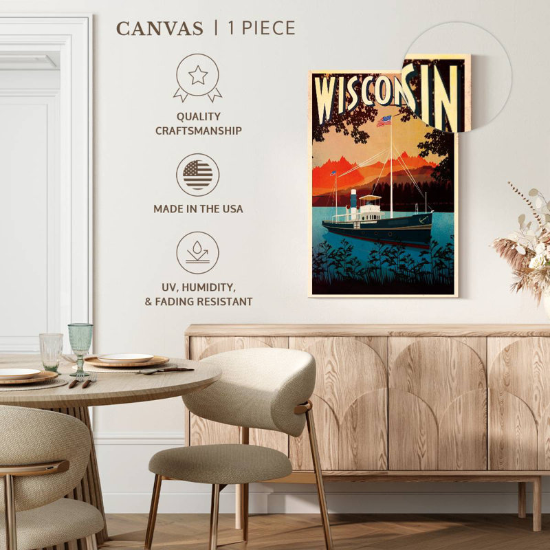 Wisconsin, affiche, H 24 po x l 16 po
