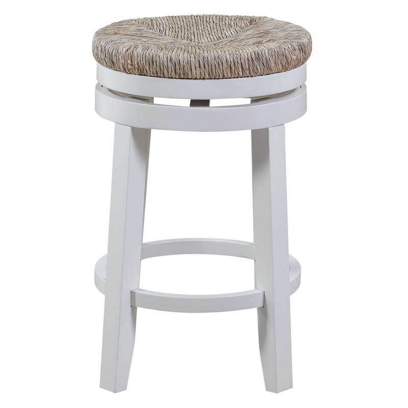 Tabouret de comptoir pivotant 25,75 po Temima, Blanc