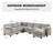 Dona 7-Piece Corduroy Upholstered Modular Sectional With Ottoman, Pillowtop Arm-128704904