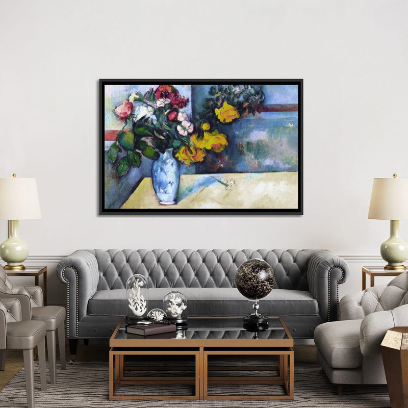 «Still Life: Flowers in a Vase» par Paul Cezanne, reproduction d'art sur toile tendue, H 40 po x l 60 po x P 1,5 po