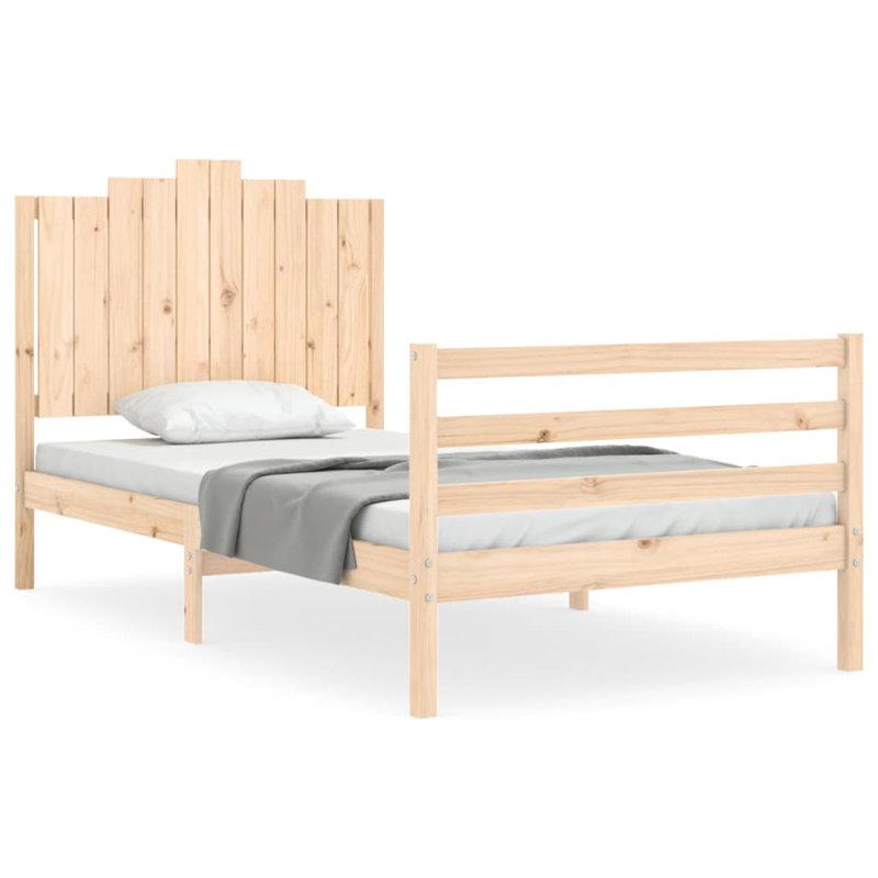Kestner Solid Wood Bed, 140 x 190cm, Natural