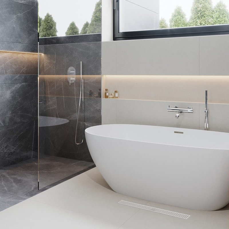 24'' W Linear Grid Shower Drain